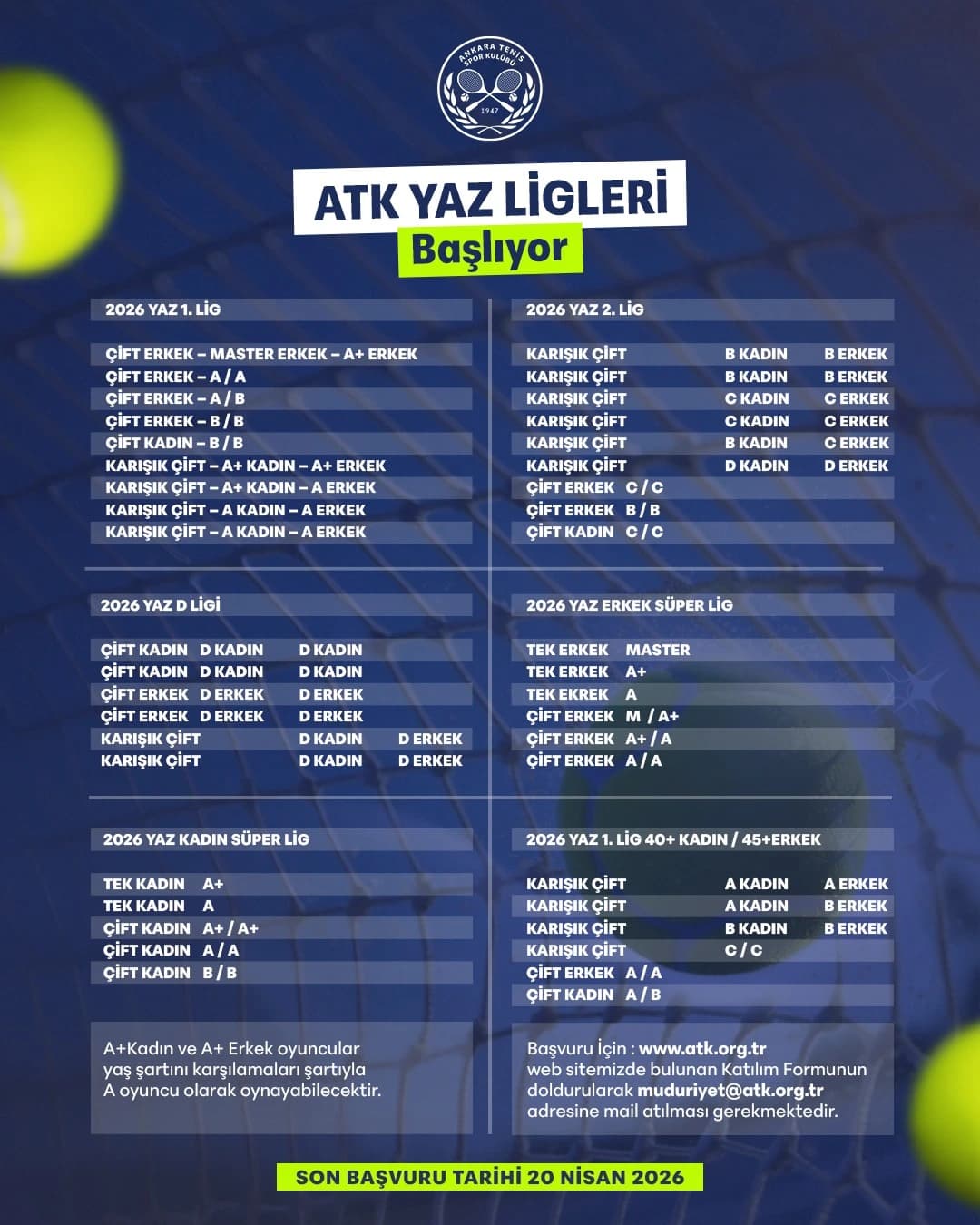 ATK 2026 Yaz Ligleri Başlıyor!